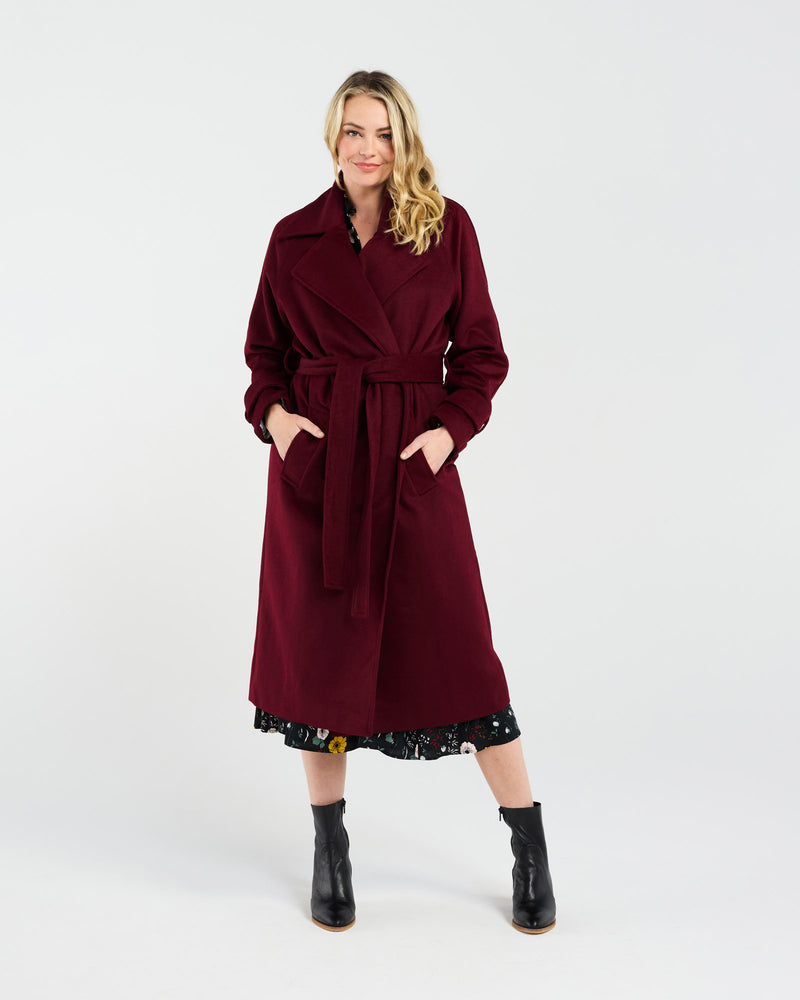 Camille Wool Coat (Cherry)