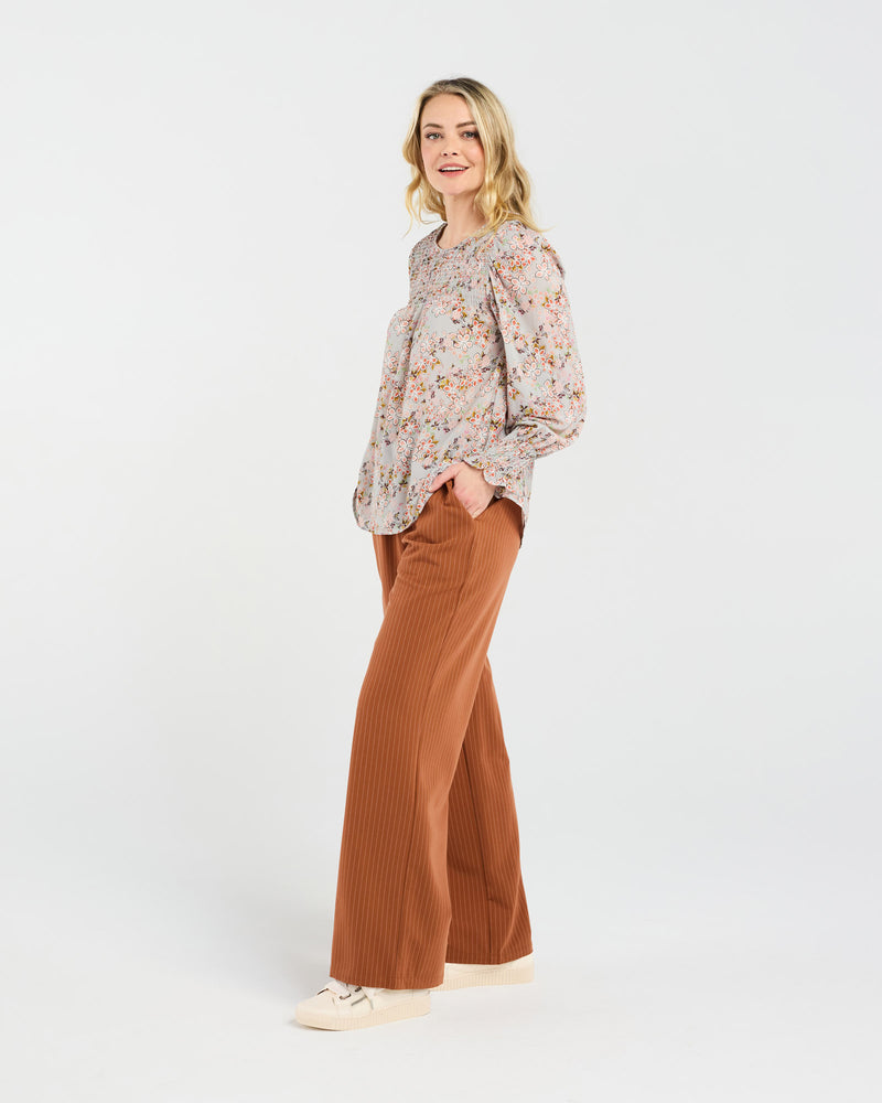 Ali Shirred Top (Dove)