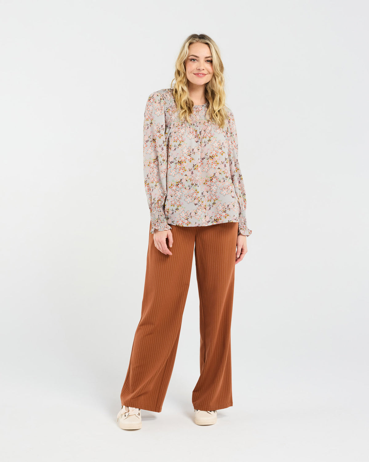 Ali Shirred Top (Dove)