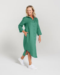 Plain Linen Shirt Dress