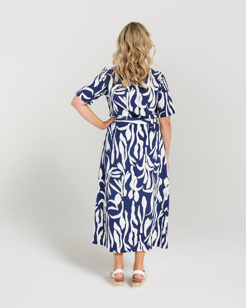 Mono Lily Print Button Front Dress