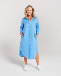 Plain Linen Shirt Dress