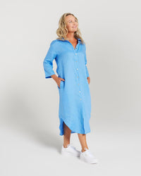 Plain Linen Shirt Dress