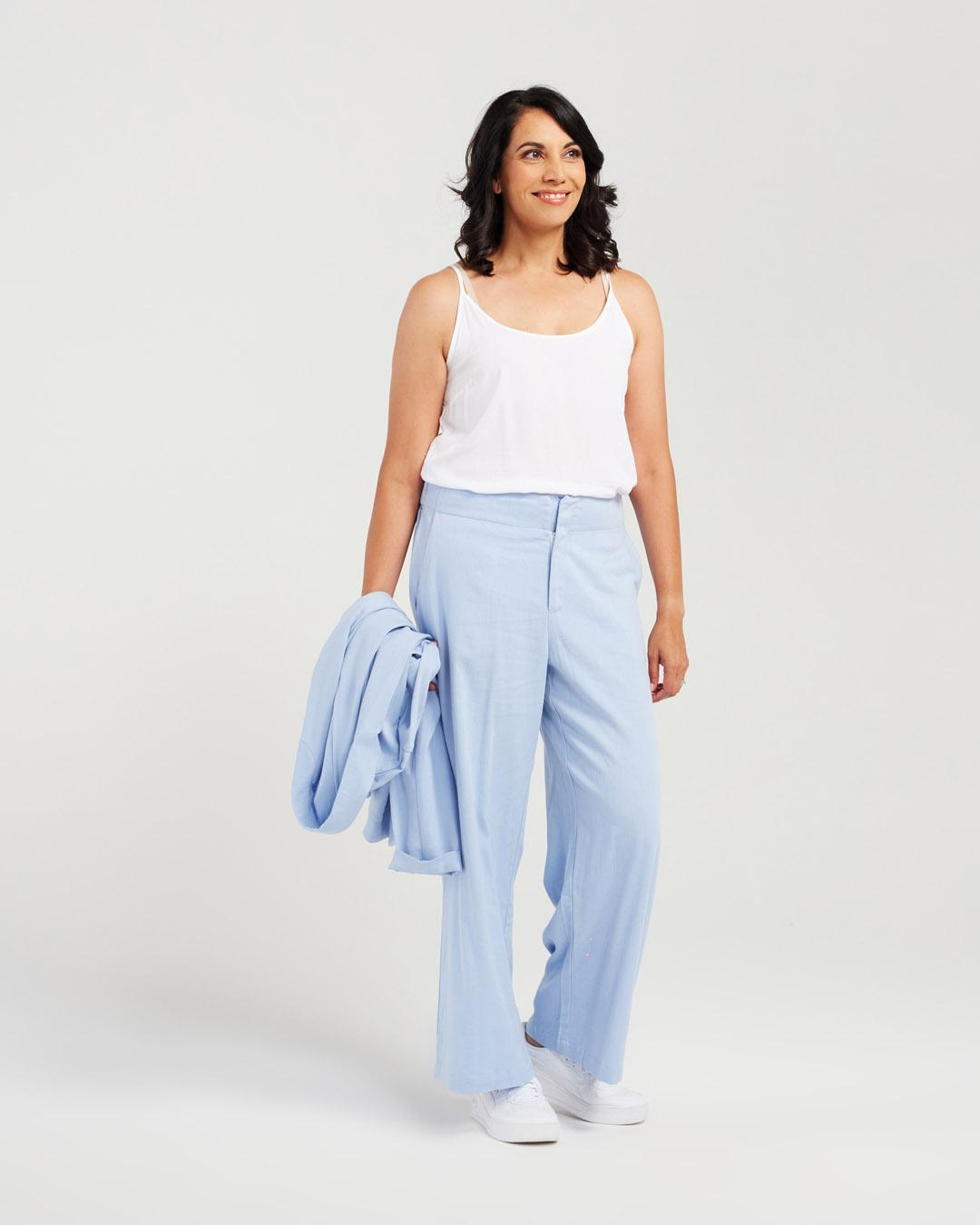 Easy Moving Linen Blend Wide Leg Pants