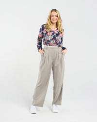 Frankie Pleat Pant (Grey Steel)