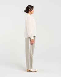 Amelia Lace Trim Shirt (Ivory)